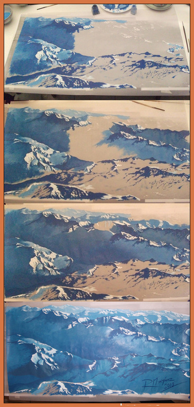 Pintura de Los Andes, Acrílico sobre papel